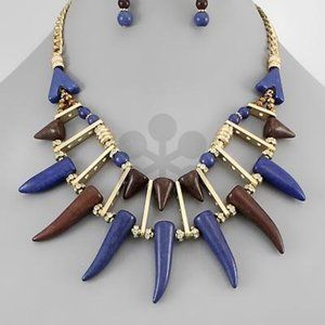 Horn Necklace Jewelry Set (Black Panther Inspired)